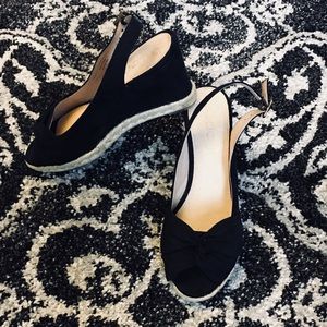 Black & tan genuine leather Aldo wedge shoes 8 1/2